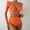 Orange, variant on UTSJKR Women's High Waisted Bikini Sets Ruffle Two Piece Swimsuits Crisscross Bathing Suits Adjustable Straps Bikini Padded Bathing Suit Black L