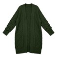 thumbnail image 7 of Otvok Womens Oversized Long Sleeve Knit Cardigan, Ladies Diamond Cable Knit Open Front Maxi Length Casual Sweater Coat, 7 of 7