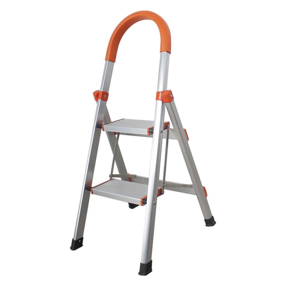 2 Step Premium Aluminum Ladder Folding Work Platform Non-Slip 330Lbs Durable 