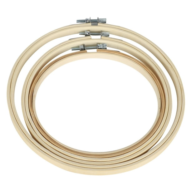 TSV 3 Pieces Embroidery Hoops Bamboo Circle Cross Stitch Hoop Ring for