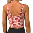 thumbnail image 4 of Goofa Cute Strawberry Printed Sports Bras for Women, High Impact Running Bra Workout Crop Tank Tops Longline Sports Bra Push up-Large, 4 of 9