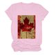 thumbnail image 5 of Camisas de Manga Corta para las Mujeres Impresión de Manga Corta Cuello Redondo, Camisa Casual de Poliéster para las Mujeres, Lavado de Manos, 5 of 8