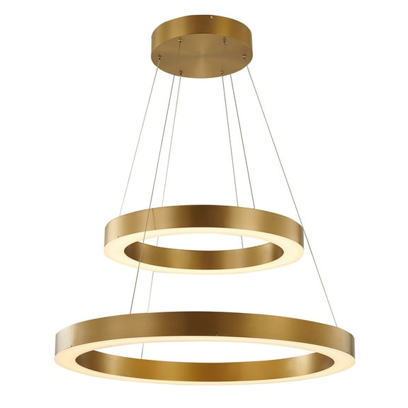 Bethel Gold Stainless Steel Frame Led Light Fixture With Double Halo Ring