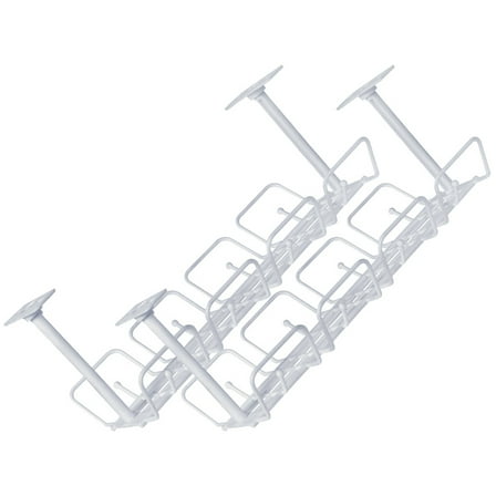 unbranded 2 Pcs Cable Trays under Table Wire Tray Cable Rack 30.00X17.00X13.00CM White