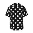 thumbnail image 2 of Fotbe Black and White Polka Dot print Short Sleeve Button Down Shirts for Men Casual Summer Beach Wrinkle Free Shirt-Small, 2 of 7