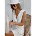 thumbnail image 4 of Two Piece Sets for Women Summer 2025 Button Down Suit Vest Tops High Waisted Shorts Business Casual Outfits White S, 4 of 9