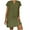 Army Green, variant on CHGBMOK Womens Plus Size Dresses Loose V-Neck Summer Solid Short Sleeve Cotton And Linen Dress