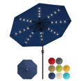 thumbnail image 1 of 10FT Solar Patio Umbrella with 32 LED Lights – UV Protection, 8 Sturdy Ribs – Crank Lift, Push Button Tilt – Outdoor Market Table Umbrella for Patio, Garden, Pool, 1 of 7