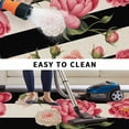 thumbnail image 5 of Flower Stripes Outdoor Rug for Patio/Deck/Porch, Non-Slip Large Area Rug 5 x 8 Ft, Black White Geometric Pink Rose Floral Indoor Outdoor Rugs Washable Area Rugs, Reversible Camping Rug Carpet Runner, 5 of 8
