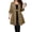 Khaki, variant on Women's Long Trench Coat Lightweight Notched Lapel Roll Tab Long Sleeve Jacket Dressy Single Breasted Button Side Drawstring Waist Solid Color Fall Outerwear XXXL