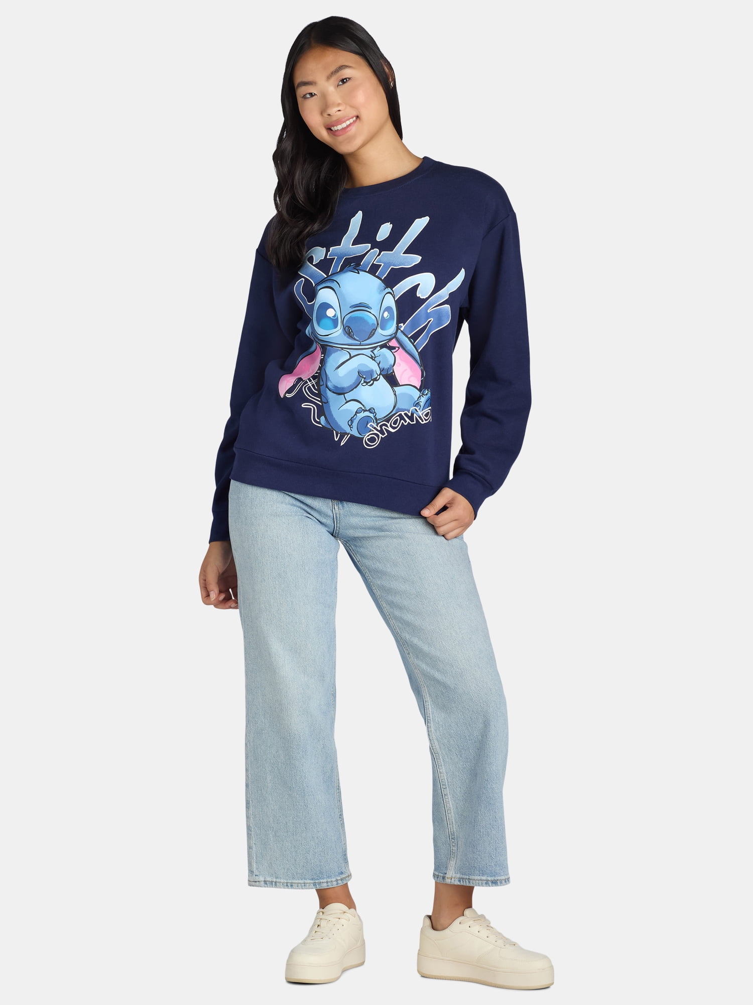 Stitch Women's Graphic Sweatshirt with Long Sleeves, Sizes XXS-XXL