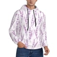 thumbnail image 2 of Lsque Lavender Flowers Pattern Casual Men's Hoodie,Hooded Sweatshirt with Kangaroo Pocket,Pullover Hoodie-3X-Large, 2 of 7