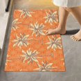 thumbnail image 2 of Dreamtimes Orange Palm Tree Hawaiian Bathroom Rug Set 2PCS Ultra Soft Bath Rugs, Non Slip Absorbent Shaggy Bath Mat Set with U-Shaped Toilet Mat (23.6"x15.7"+17.3"x13.4"), 2 of 6
