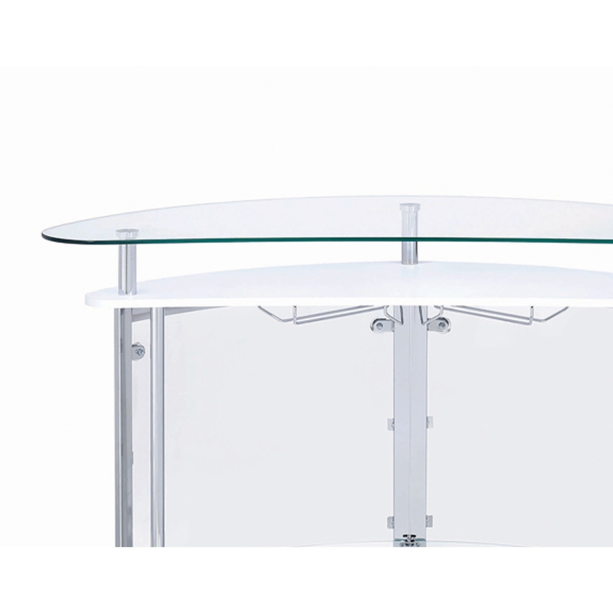 Coaster Contemporary Home Bar Unit with Clear Acrylic Front in White