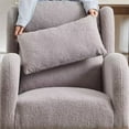 thumbnail image 4 of Rocking Chair Nursery with Waist Pillow, 27.2"W Modern Upholstered High Back Accent Lounge Chair Armchair with 2 Side Pockets, Nursery Rocker Glider Wingback Chair for Living Room Bedroom, Grey, 4 of 7