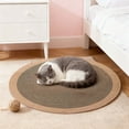 thumbnail image 2 of Washable Cotton Rope Cat Rug, Reversible Round Scratching Mat with Tassels, Vintage Style Pet Bed and Lounger for Indoor Cats, 2 of 7