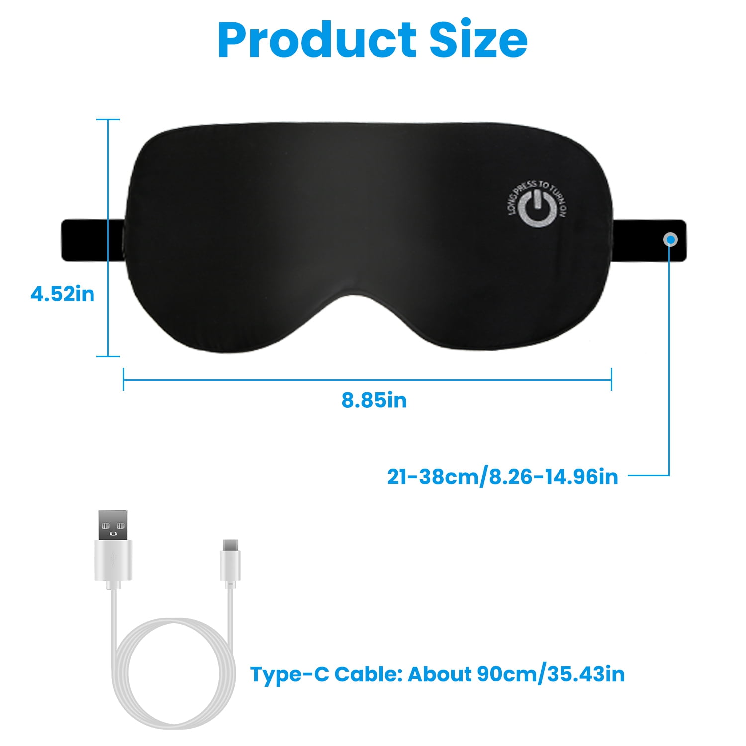 Cordless Heated Eye Mask for Dry Eyes, Silk Sleep Eye Compress Mask with 3 Temperature (131°F/122°F/113°F) 20Mins Auto Off Washable for Relax Eye Strain, Grey