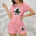 thumbnail image 4 of Censtreet Women's Pajama Sets Halloween Short Sleeve Pjs 2 Piece Top and Shorts Sleepwear Comfy Soft Lounge Sets S-XL, 4 of 7