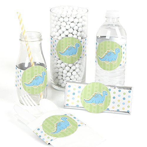 Baby Boy Dinosaur - DIY Party Wrapper Favors - Set of 15