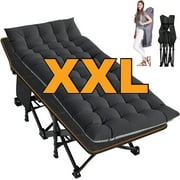 Slsy Oversized XXL Folding Camping Cot for Adults, XXL 32'' Wide Folding Cot Bed for Sleeping with 2 Sided Mattress & Carry Bag, Tent Cot, Supports 900 lbs