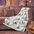 thumbnail image 6 of Elk in Snowy Forest with Mountains, Rustic Wilderness Style for Wildlife Lovers, Cozy Pinecone Winter Scene, Flannel Blanket for Cabin and Living Room, Christmas Gift and Nature Home Decor, 6 of 9