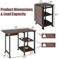 thumbnail image 2 of Costway Rolling Computer Desk Folding Writing Office Desk w/ Storage Shelves, 2 of 10