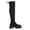 BLACK/SUEDE, variant on Dream Pairs Women's Over The Knee Patform Thigh High Boots Long Stretch Soft Chunky Lug Sole Fall Boots SDOB222W WHITE/PU Size 8