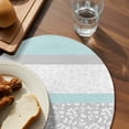 thumbnail image 3 of Aqua Grey Round 15 Inch Placemats Set of 2, Chic Garden Floral Stripe Embroidery Design HeatResistant Non Slip Place Mats for Dining Table, Wipeable Braided Kitchen Table Mats for Housewarming, 3 of 9