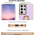 thumbnail image 2 of S21 Ultra Case,Galaxy S21 Ultra Case,Slim Fit Soft 360° Ring Holder Kickstand Magnetic Car Mount Supported Easy Clean Shockproof Protective Cover for Samsung Galaxy S21 Ultra 6.8",Light Purple, 2 of 18