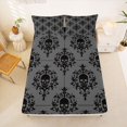 thumbnail image 5 of Homewish Horror Halloween Skull Bed Sheets,Baroque Damask Full Size Sheets,Gray Black,4-Piece,1 Flat Sheet, 1 Fitted Sheet and 2 Pillowcases, 5 of 6