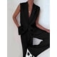 thumbnail image 4 of Conjuntos de 2 Piezas para Mujer: Chaleco Sin Mangas y Pantalón , Conjunto de Blazer Informal de Negocios. Negro S, 4 of 7