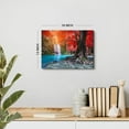 thumbnail image 6 of Fall Mountain Waterfall Wall Art Nature Forest Canvas Picture for Bathroom Bedroom Red Tree Park Landscape Living Room Wall Deco Fall Painting Framed Artwork Kitchen Dinner Room Home Decoration 12x16”, 6 of 6