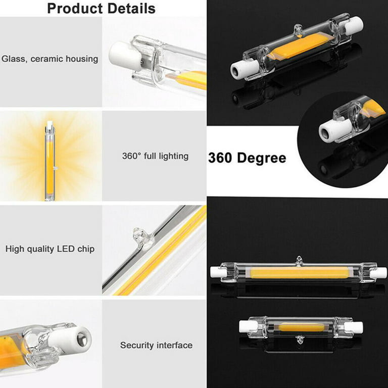 R7S LED Lamp COB 118mm 78mm 30W 15W Dimmable Glass Replace
