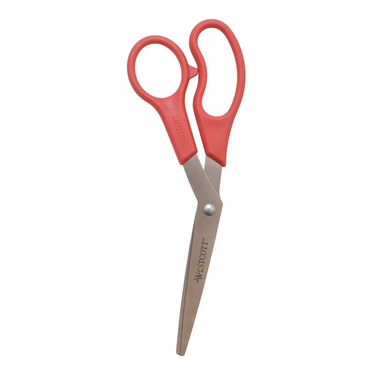 Westcott Value Line Stainless Steel Shears, 8 in. Bent, Red