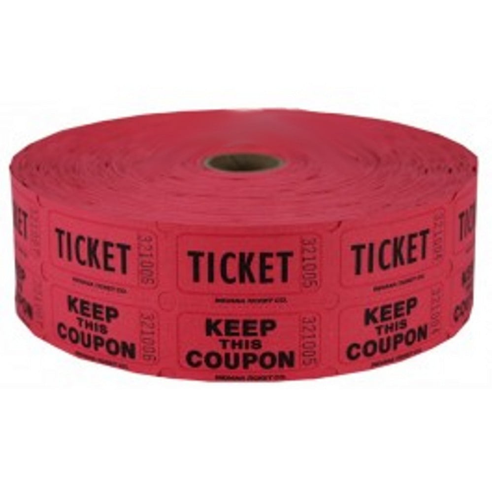 PM COMPANY 59004 Numbered Double Ticket Roll,Blu,2000Roll 