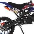thumbnail image 5 of Zksm Mini Dirt Bike for Kids, 49CC 2 Cycle Gas Powered Off Road Mini Bike, Pit Bike with Front Rear Disc Brake and Pull Start, Kids Motorcycle for Children Age 12+, Blue, 5 of 9