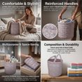thumbnail image 5 of Floral Fabric Foldable Laundry Hamper with Handles Clothes Storage Bucket Large Capacity Collapsible for Nursery Bedroom Laundrys Room (Pink), 5 of 10