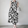 thumbnail image 1 of Puntoco Vestido De Mujer Estampado Con Cuello Redondo Negro M,Regalos Para Mujer Joven, 1 of 5