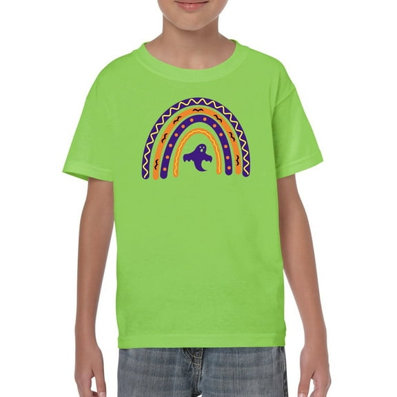 Halloween Rainbow W Ghost T-Shirt Juniors -Image by Shutterstock,  Medium