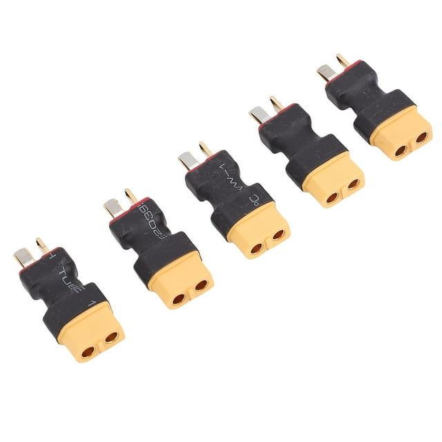 5PCS Male XT60 to Male T Plug Connector Adapter Secure Connection Easy Installation for RC Car LiPo Battery Charger
