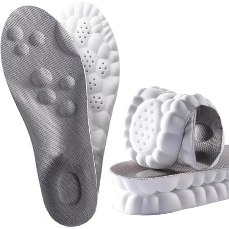 4D Cloud Insoles for Men & Women – Memory Foam Arch Support, Shock Absorption Orthopedic Inserts for Foot Comfort, Plantar Fasciitis Relief, Anti-Fatigue, Trim to Fit
