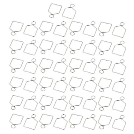 0.75' Ceiling Entry - Unique Bargains 50Pcs 14mm Width Chromium Tone Chandelier Connector Clip for Fastening Crystal