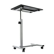 Seville Classics airLIFT® Height Adjustable Mobile Rolling Laptop Cart Desk w/ Wheels, Espresso