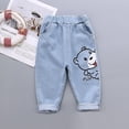 thumbnail image 4 of Boys Denim Pants Size 5 Elastic Waist Bear Print Harem Jeans with Pocket Fall Cute Kids Fashion, Light Blue4 Years, 4 of 4