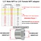 thumbnail image 2 of Beduan Buje hexagonal reductor de acero inoxidable 1/2"" macho NPT a 1/8"" hembra NPT reductor adaptador de tubo fundido, 2 of 2