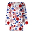 thumbnail image 4 of vigerkar 4th of July Shirts for Women Henley V Neck Button 3/4 Sleeve Tops Independence Day American Flag Patriotic T Shirts (Red, S), 4 of 8