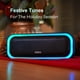 thumbnail image 4 of DOSS SoundBox Pro Altavoz Bluetooth con sonido estéreo de 20 W, graves extra activos, IPX6 resistente al agua, Bluetooth 5.0, emparejamiento TWS, luces multicolores, tiempo de reproducción de 20 horas, 4 of 5
