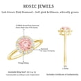 thumbnail image 6 of Rosec Jewels IGI Certified Lab Grown Pink Diamond Designer Engagement Ring 1 Ct - Fancy Pink Color and E-VS1 Clarity - Pink and White Diamond Ring, 18K Yellow Gold, US 4.00, 6 of 9
