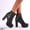 Z01-Black, variant on Bmisegm Fashion Women's Shoes Breathable Chunky High Heels Retro Zipper Short Boots Boots for Women White 8