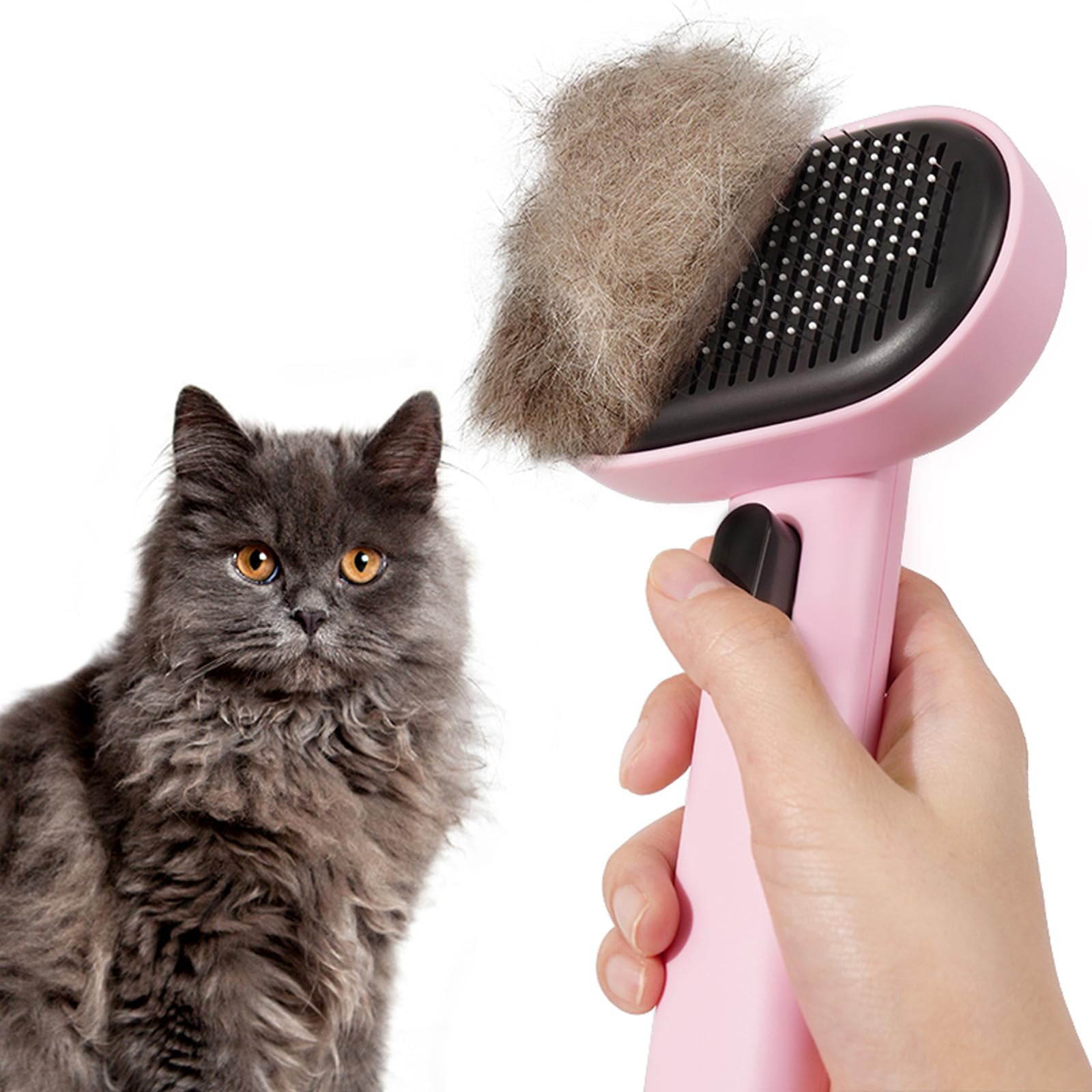 Cat Brush for Shedding, Cat Brushes for Indoor Cats, Cat Brush for Long or Short Haired Cats, Cat Grooming Brush Cat Comb for Kitten Rabbit Massage Removes Loose Fur
